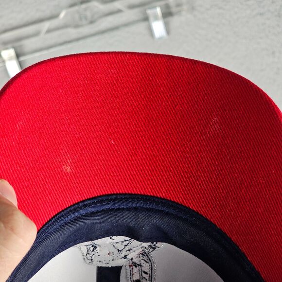 Vintage Cleveland Indians Hat Chief Wahoo Strapback Twins MLB Navy Red OSFA - Picture 7 of 9